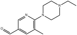 6-(4-乙基哌嗪-1-基)-5-甲基烟醛 结构式