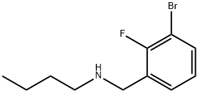 1-溴-2-氟-3-(丁基氨基甲基)苯 结构式