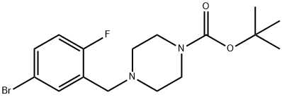 叔-丁基 4-(5-溴-2-氟苯甲基)哌嗪-1-羧酸酯 结构式