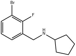 1-溴-2-氟-3-(环戊基氨基甲基)苯 结构式