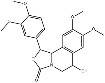 3H-Oxazolo[4,3-a]isoquinolin-3-one,  1-(3,4-dimethoxyphenyl)-1,5,6,10b-tetrahydro-6-hydroxy-8,9-dimethoxy- 结构式