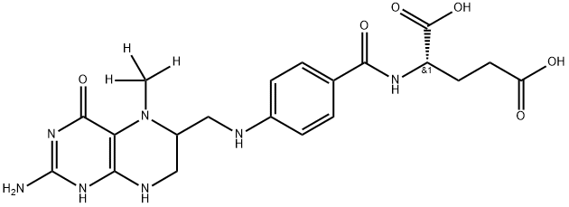 5-(Methyl-d3)tetrahydrofolic Acid (Mixture of Diastereomers) 结构式