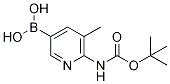 2-tert-ButyloxycarbonylaMino-3-Methylpyridine-5-boronic acid 结构式