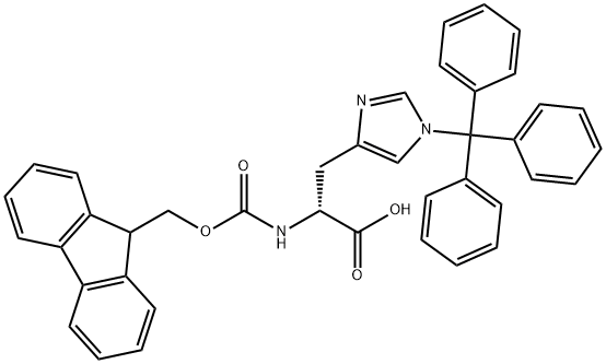 N-芴甲氧羰基-N'-三苯甲基-D-组氨酸 结构式