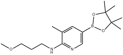 N-(3-Methoxypropyl)-3-Methyl-5-(4,4,5,5-tetraMethyl-1,3,2-dioxaborolan-2-yl)pyridin-2-aMine 结构式