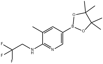 3-Methyl-5-(4,4,5,5-tetraMethyl-1,3,2-dioxaborolan-2-yl)-N-(2,2,2-trifluoroethyl)pyridin-2-aMine 结构式