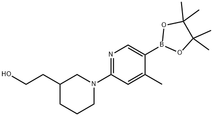 2-(1-(4-Methyl-5-(4,4,5,5-tetraMethyl-1,3,2-dioxaborolan-2-yl)pyridin-2-yl)piperidin-3-yl)ethanol 结构式