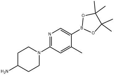 1-(4-Methyl-5-(4,4,5,5-tetraMethyl-1,3,2-dioxaborolan-2-yl)pyridin-2-yl)piperidin-4-aMine 结构式