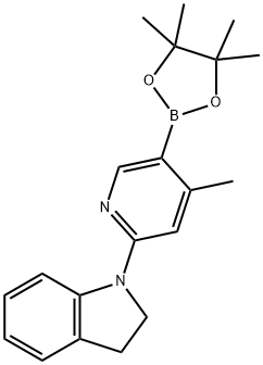 1-(4-Methyl-5-(4,4,5,5-tetraMethyl-1,3,2-dioxaborolan-2-yl)pyridin-2-yl)indoline 结构式