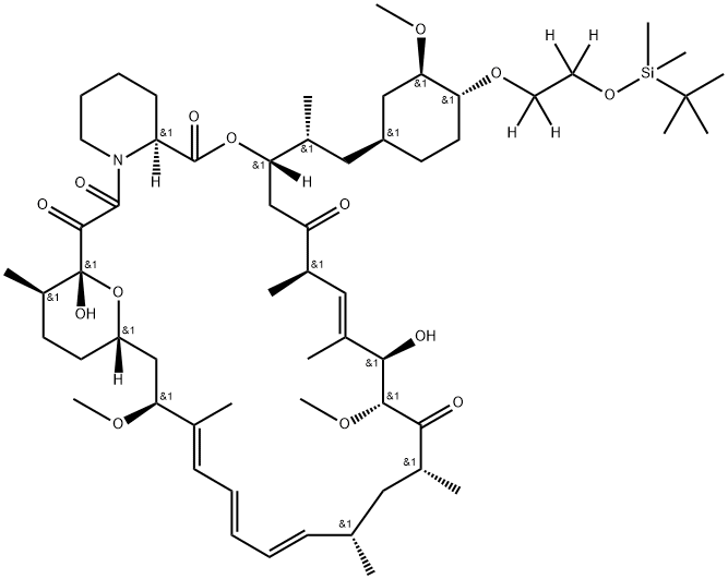 42-O-tert-Butyldimethylsilyloxyethyl-d4 Rapamycin 结构式