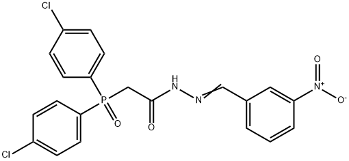 2-bis(4-chlorophenyl)phosphoryl-N-[(3-nitrophenyl)methylideneamino]ace tamide 结构式