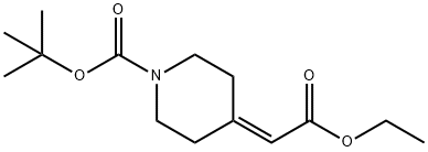 4-(2-乙氧基-2-氧代亚乙基)-1-哌啶羧酸叔丁酯 结构式