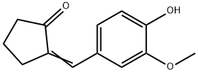 2一(E)-(4-羟基-3-甲氧基)亚苄基环戊酮 结构式