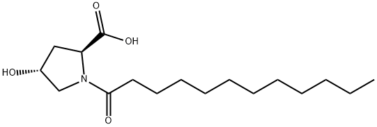 N-十二碳酰基-4-羟基-L-脯氨酸 结构式