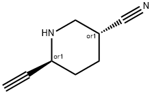 trans-6-ethynylpiperidine-3-carbonitrile 结构式