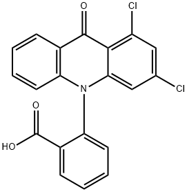 Benzoic  acid,  2-(1,3-dichloro-9-oxo-10(9H)-acridinyl)- 结构式