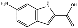 6-氨基-1H-吲哚-2-羧酸 结构式