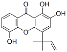 1,2,5-Trihydroxy-4-(1,1-dimethyl-2-propenyl)xanthone 结构式