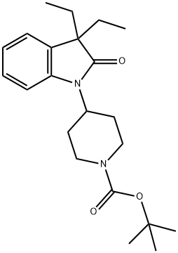 4-(3,3-二乙基-2-氧代吲哚啉-1-基)哌啶-1-羧酸叔丁酯 结构式