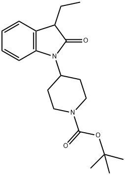 4-(3-乙基-2-氧代吲哚啉-1-基)哌啶-1-羧酸叔丁酯 结构式
