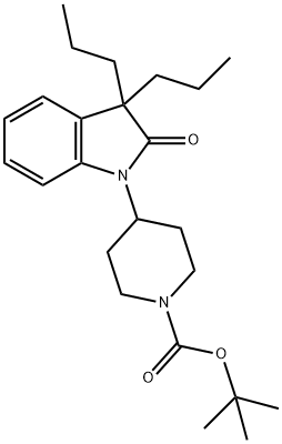 4-(2-氧代-3,3-二丙基吲哚啉-1-基)哌啶-1-羧酸叔丁酯 结构式