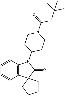 4-(2-氧代螺[环戊烷-1,3-吲哚啉]-1-基)哌啶-1-羧酸叔丁酯 结构式