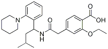 Benzoic acid, 2-ethoxy-4-[2-[[3-Methyl-1-[2-(1-piperidinyl)phenyl]butyl]aMino]-2-oxoethyl]- 结构式