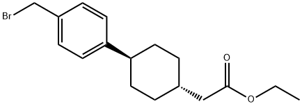 乙基2 - ((1R,4R)-4-(4-(溴甲基)苯基)环己基)乙酸乙酯 结构式