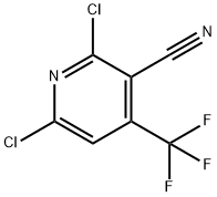 3-氰基-2,6-二氯-4-(三氟甲基)吡啶 结构式