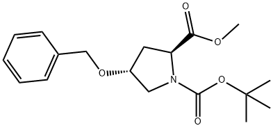 (2S,4R)-1-BOC-4-BENZYLOXY-PYRROLIDINE-2-DICARBOXYLIC ACID METHYL ESTER 结构式