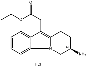 ethyl(R)-2-(7-amino-6,7,8,9-tetrahydropyrido[1,2-a]indol-10-yl)acetatehydrochloride 结构式