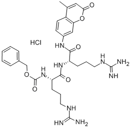Z -精氨酸-精氨酸- 7 -氨基- 4 -甲基香豆素盐酸盐 结构式