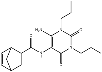 Bicyclo[2.2.1]hept-5-ene-2-carboxamide,  N-(6-amino-1,2,3,4-tetrahydro-2,4-dioxo-1,3-dipropyl-5-pyrimidinyl)- 结构式