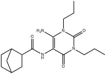 Bicyclo[2.2.1]heptane-2-carboxamide,  N-(6-amino-1,2,3,4-tetrahydro-2,4-dioxo-1,3-dipropyl-5-pyrimidinyl)- 结构式