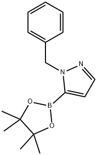 1-苄基-1H-吡唑-5-硼酸频哪醇酯 结构式