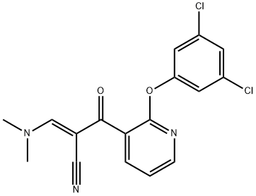 (E)-2-{[2-(3,5-dichlorophenoxy)-3-pyridinyl]carbonyl}-3-(dimethylamino)-2-propenenitrile 结构式