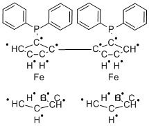 (R,R'')-2,2''-双(二苯基膦基)-1,1''-双二茂铁 结构式