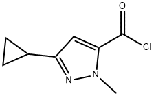 1H-Pyrazole-5-carbonyl chloride, 3-cyclopropyl-1-methyl- (9CI) 结构式