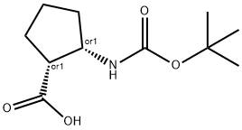 顺-2-(叔丁氧羰酰胺)-1-环戊烷羧酸 结构式