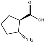 (1R,2R)-(-)-2-氨基-1-环戊烷羧酸 结构式