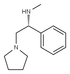 (R)-(-)-N-甲基-1-苯基-2-(1-吡啶烷)乙胺 结构式