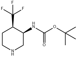 cis-3-(Boc-amino)-4-(trifluormethyl)piperidine 结构式