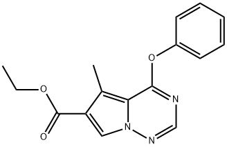 5-Methyl-4-phenoxy-pyrrolo[2,1-f][1,2,4]triazine-6-carboxylic acid ethyl ester 结构式