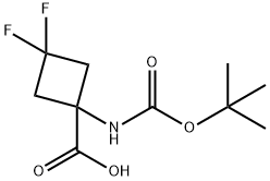 1-{[(叔-丁氧基)羰基]氨基}-3,3-二氟环丁烷-1-羧酸 结构式
