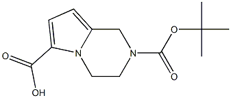 2-BOC-3,4-DIHYDRO-1H-PYRROLO[1,2-A]PYRAZINE-6-CARBOXYLIC ACID 结构式