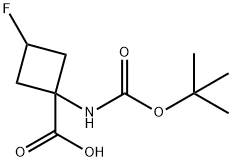 1-{[(叔-丁氧基)羰基]氨基}-3-氟环丁烷-1-羧酸 结构式