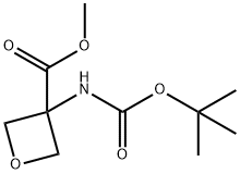 3-{[(叔丁氧基)羰基]氨基}氧杂环丁烷-3-羧酸甲酯 结构式