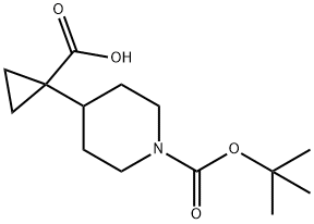 1-Boc-4-(1-carboxy-cyclopropyl)-piperidine 结构式