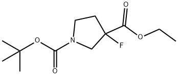 Ethyl 1-Boc-3-fluoropyrrolidine-3-carboxylate 结构式