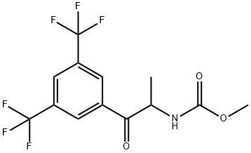 甲基 N-{1-[3,5-二(三氟甲基)苯基]-1-氧亚基丙烷-2-基}氨基甲酯 结构式